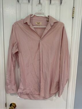 Original Penguin women’s  Light Pink Pinstripe Dress Shirt